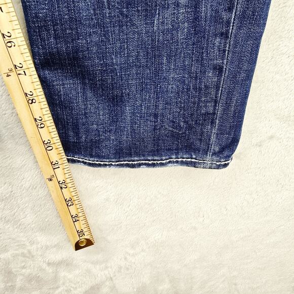 BKE Buckle Mason Tapered Leg Jeans Mens 42x31 Blue Stretch Denim Whiskers 42R - Picture 12 of 15